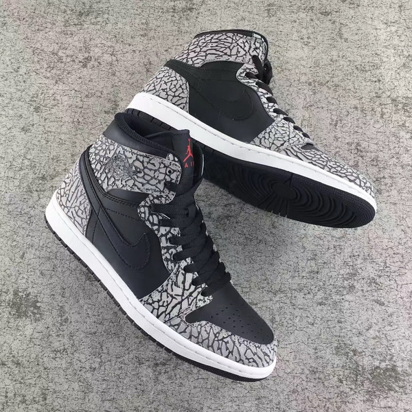 Authentic Air Jordan 1 Black Unsupreme Elephant Print